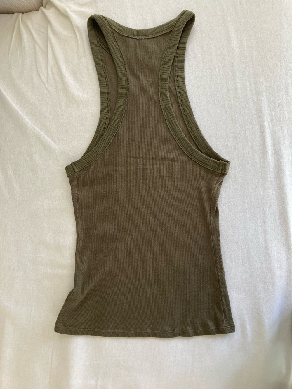 Free people wide eyed high neck tank top small green ribbed racerback - Picture 5 of 12